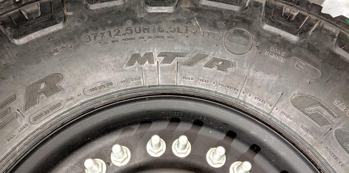 TI-1835 | TI-1835 Goodyear Wrangler MTR 37x12.50R16.5LT Tire Mounted on 24 Bolt Rim with CTIS - 100 Tread H (11).jpg