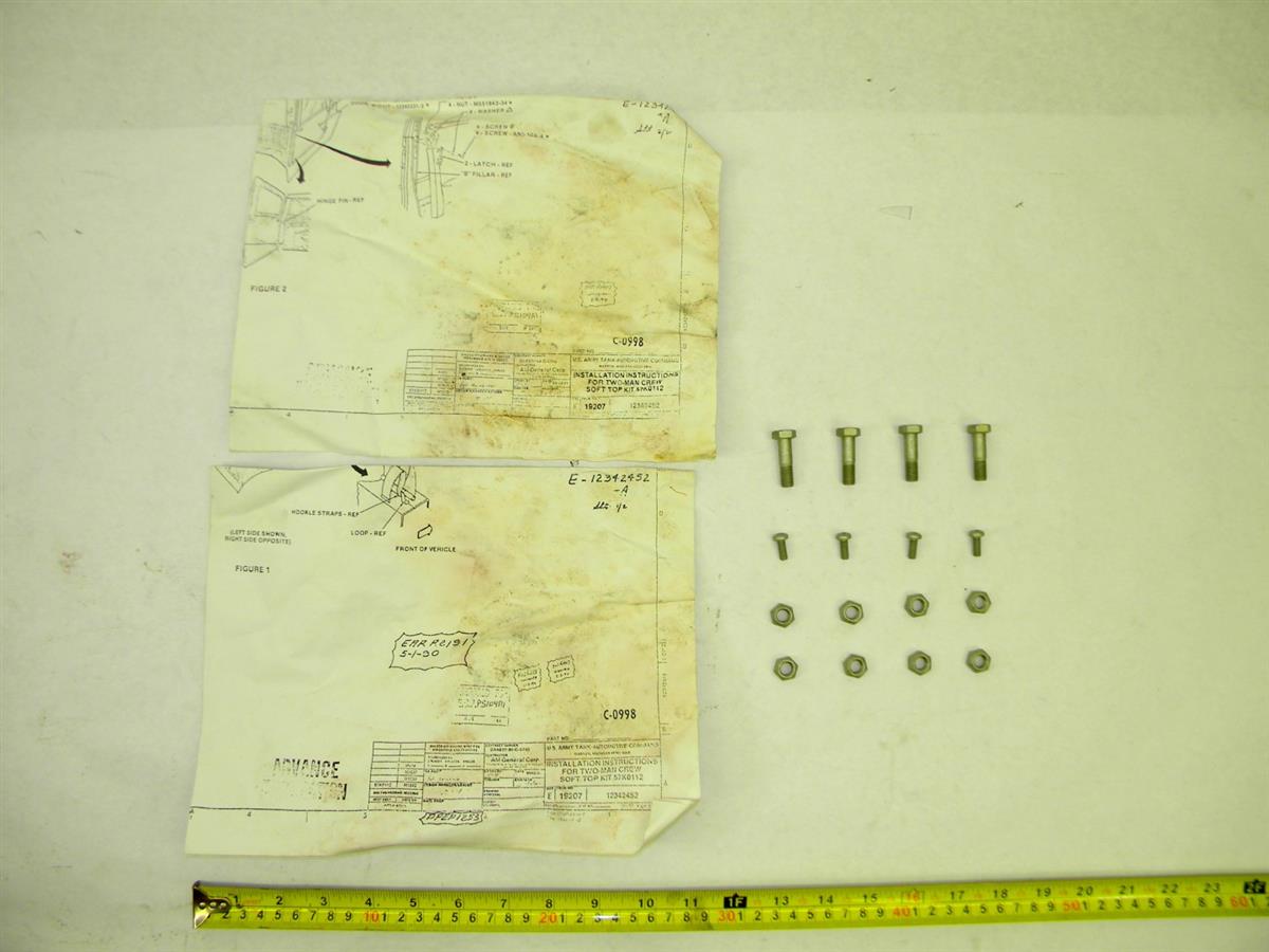 HM-593 | 2540-01-434-8600 2 Man Crew Soft Top Kit, Camo for HMMWV. NOS  (3).JPG