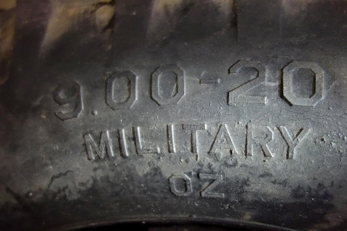 TI-134 | 9.00 by 20 Military Bias Tire 50 Percent Tread USED (1).JPG