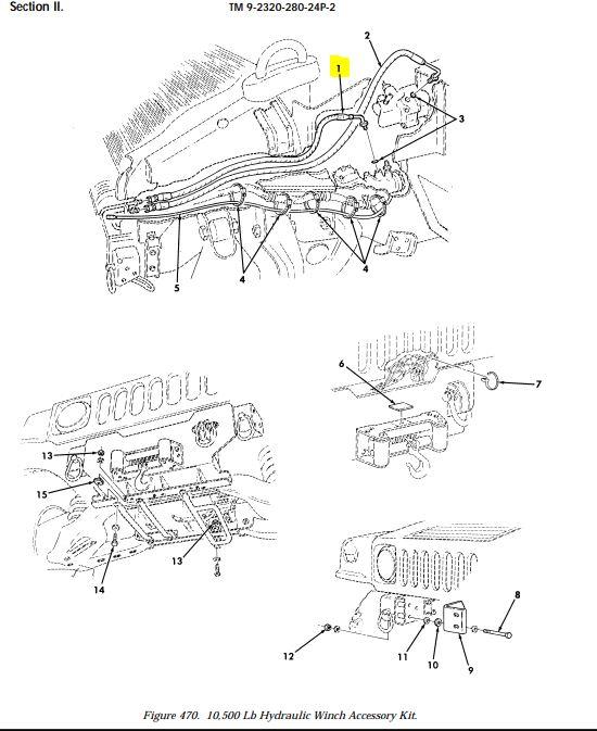 HM-3718 | HM-3718 Front Short Hydraulic Hose Assembly Mile Marker Winch HMMWV (1).JPG