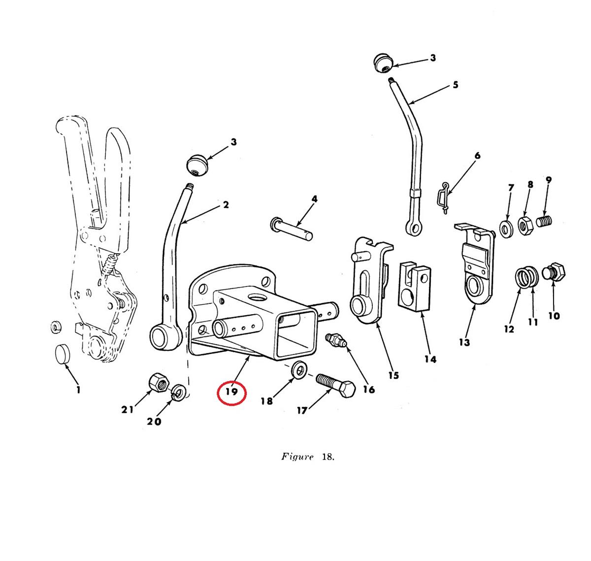 MU-211 | MU-211 Brake Lever Support Assembly Mule M274 Parts Diagram (Large).JPG