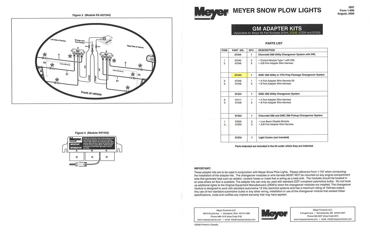 SNOW-070 | SNOW-070 GMC Z88 Utility Saber Headlight Adapter Kit Meyer Snow Plow Reference (1).JPG