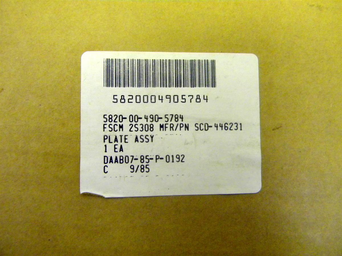 RAD-242 | 5820-00-490-5784 Moutning Plate for Military Radio and Television Equipment. NOS.  (2).JPG