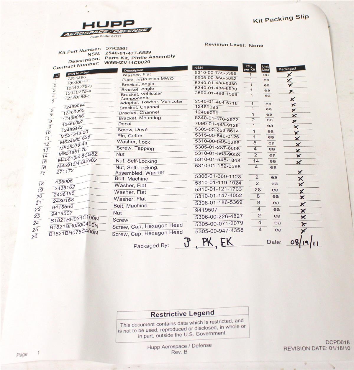 HM-3769 | HM-3769  Pintle Parts Kit Towing Assembly HMMWV (4).JPG