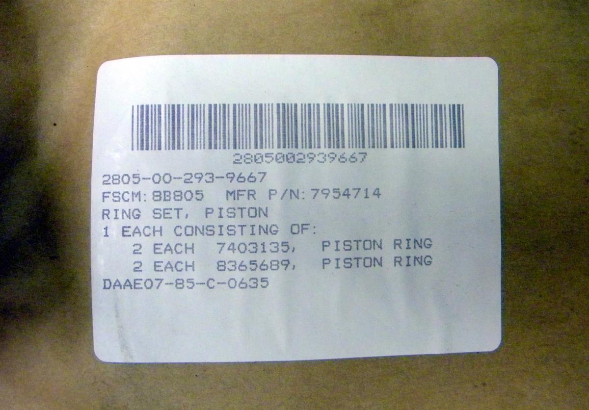 SP-1454 | 2805-00-293-9667 Piston Ring Set. Unknown Applcation. NOS (5).JPG