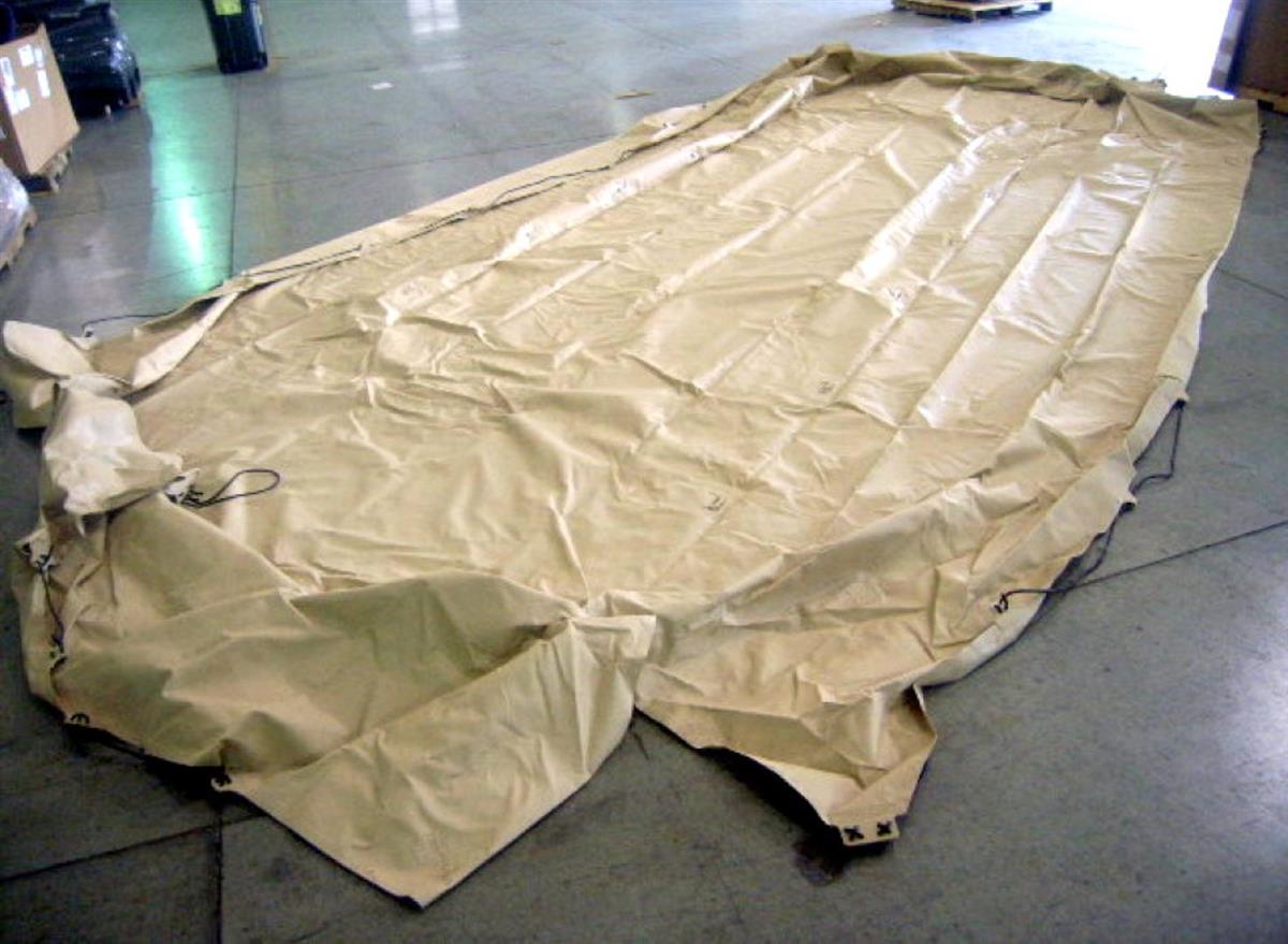 HEM-157 | 2540-01-507-7803 Cover,Fitted,Vehicular Body, 20 Feet by 14 Feet, Tan Vinyl Cargo Cover for MTVR MK23 (2).jpg