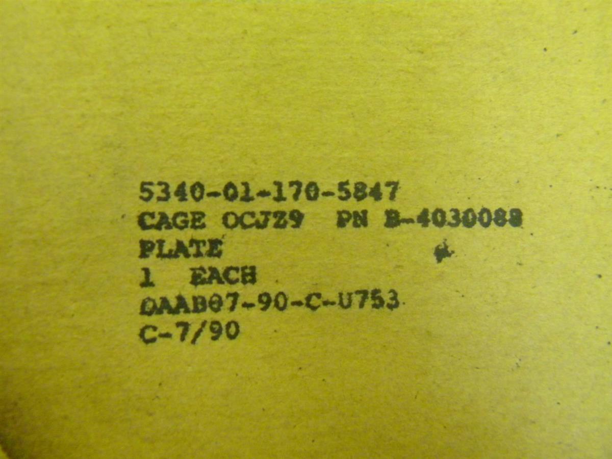 RAD-243 | 5340-01-170-5847 Support Plate for Military Communications Equipment. NOS.  (2).JPG
