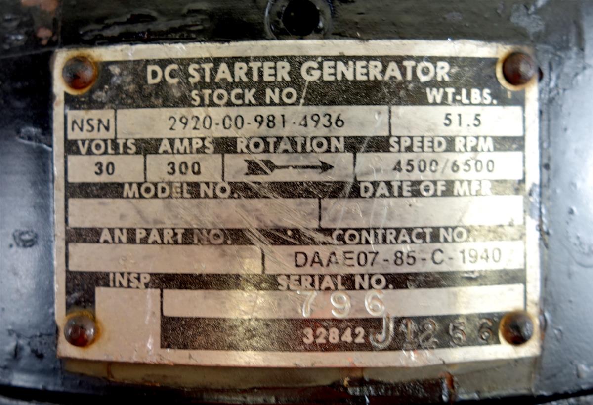 SP-1799 | 2920-00-981-4936 Starter Generator 30 Volt 300 AMPS for 4.2 KW Gasoline Driven Generator Set Rebuild (2).JPG