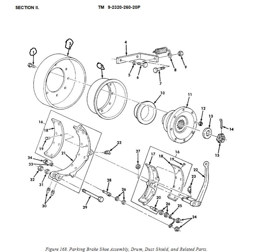 5T-1065 | 5T-1065  Parking Brake Drum With Deflector 5 Ton.JPG