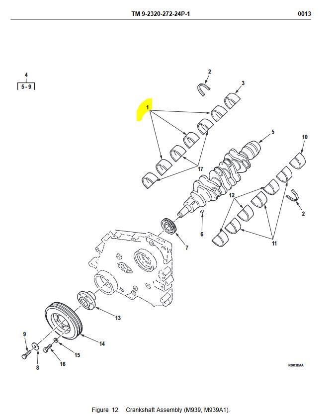 5T-2091 | 5T-2091 Crankshaft Main Bearing Half Set Sleeve Kit Cummins 250 Engine M809 M939A1 Dia  (2).JPG