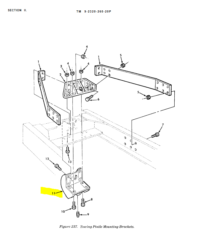 5T-2133  | 5T-2133 Pintle Hitch Assembly with Mounting Bracket M809 M939 M939A1 M939A2 Dia (2).JPG