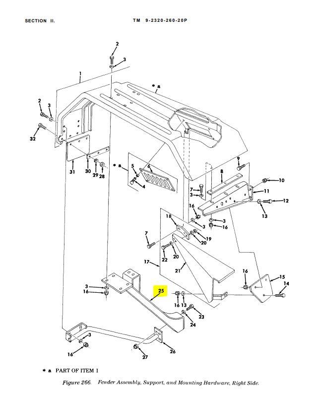 5T-2179 | 5T-2179 Front Fender Brace M809 Diagram.JPG