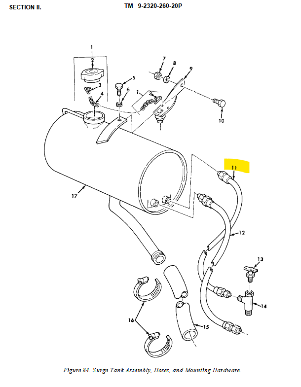 5T-2229 | 5T-2229 Nonmetallic Hose Coolant Surge Tank Short Hose M809 DIA (1).JPG.png