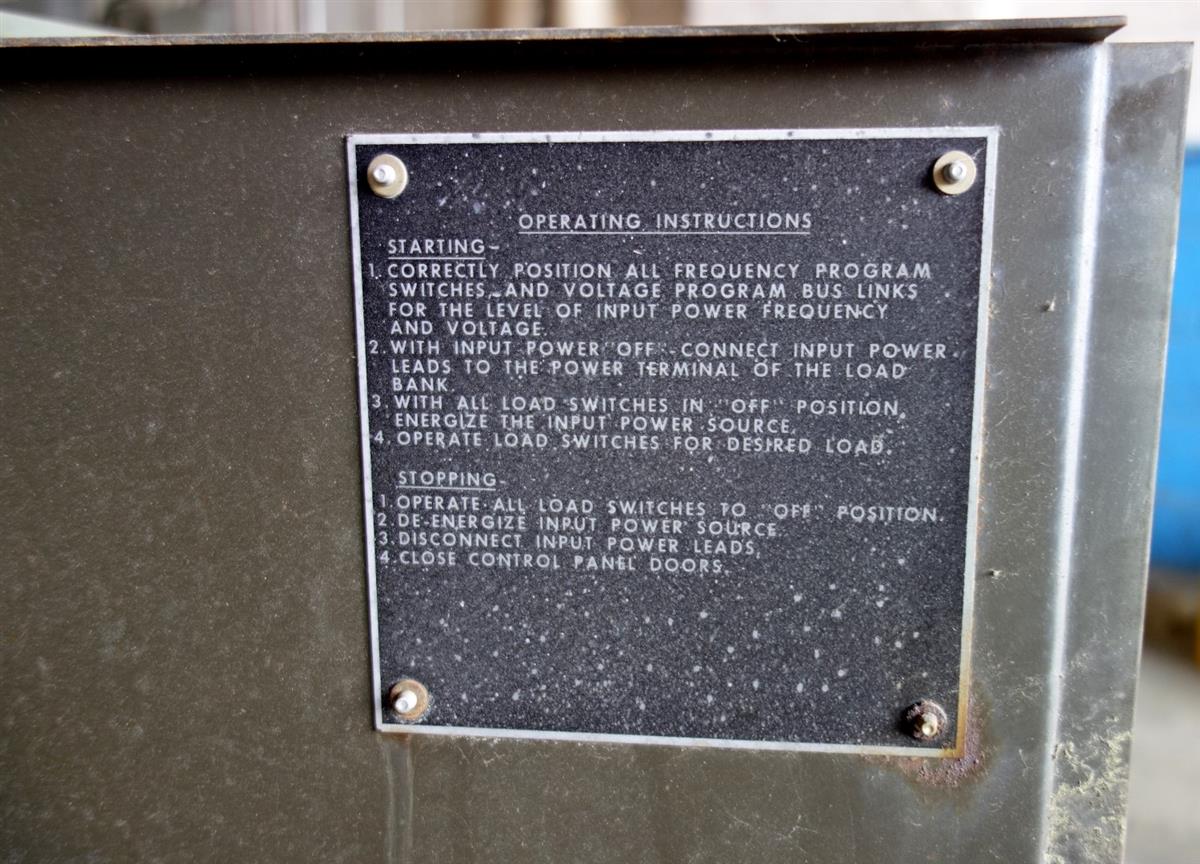 SP-1866 | 6150-01-232-3138 Model A698A Electrical Load Bank USED (5).JPG
