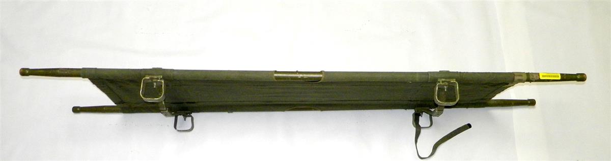 SP-1756 | 6530-00-783-7905 USGI Green Canvas Folding Litter, Stretcher with Wood Handles USED (5).JPG