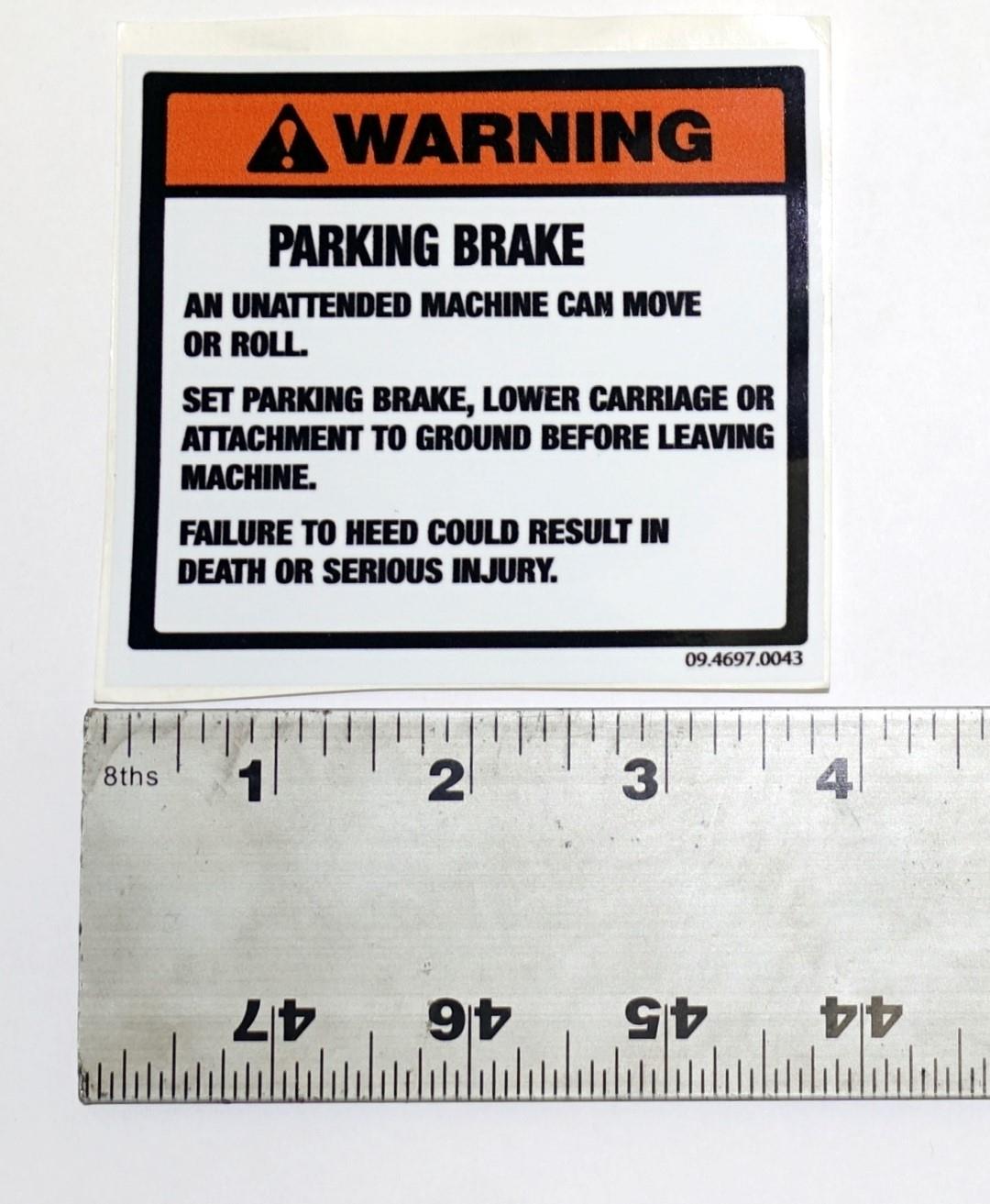COM-5263 | 7690-01-495-6956 Parking Brake Sticker (Large).JPG