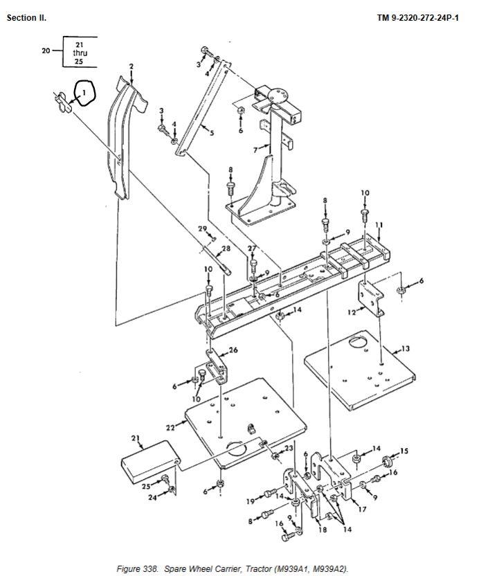 9M-1014 | 9M-1014  Spare Wheel Carrier Retainer Nut M939.JPG