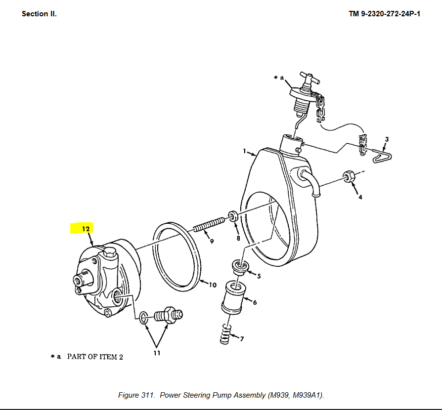 9M-1874 | 9M-1874 Power Steering Pump without Reservoir M939 M939A1 Dia (1).JPG