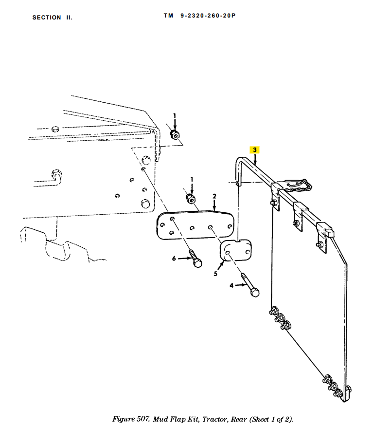 9M-1944 | 9M-1944 Mud Flap Vehicular Splash Guard M939 Series Diagram.png