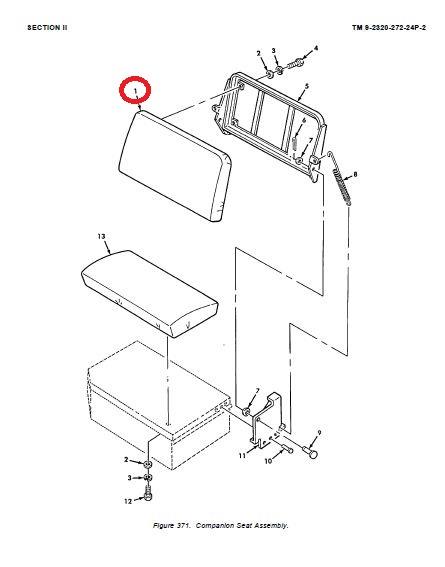 9M-790 | 9M-790 Passenger Bench Seat back Cushion Green Canvas.JPG