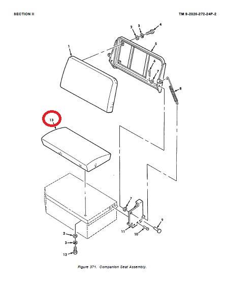 9M-994 | 9M-994  Passenger Bench Bottom Seat Cushion Green Canvas.JPG