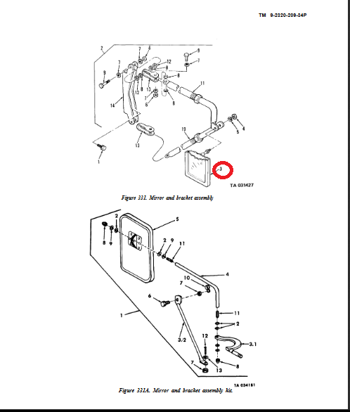 COM-5455 | COM-5455 HMMWV, M35 Series Rearview Mirror Assembly.png