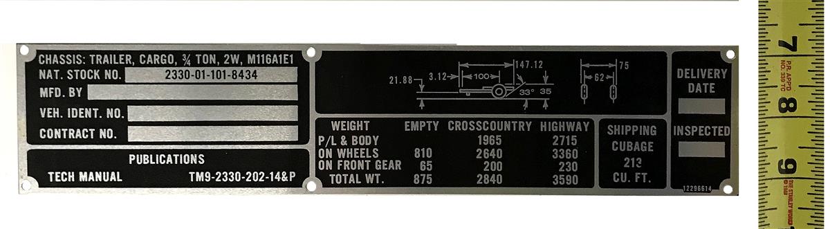 DT-465 | DT-465  M116A1E1 Cargo Trailer Data Tag (5).jpg