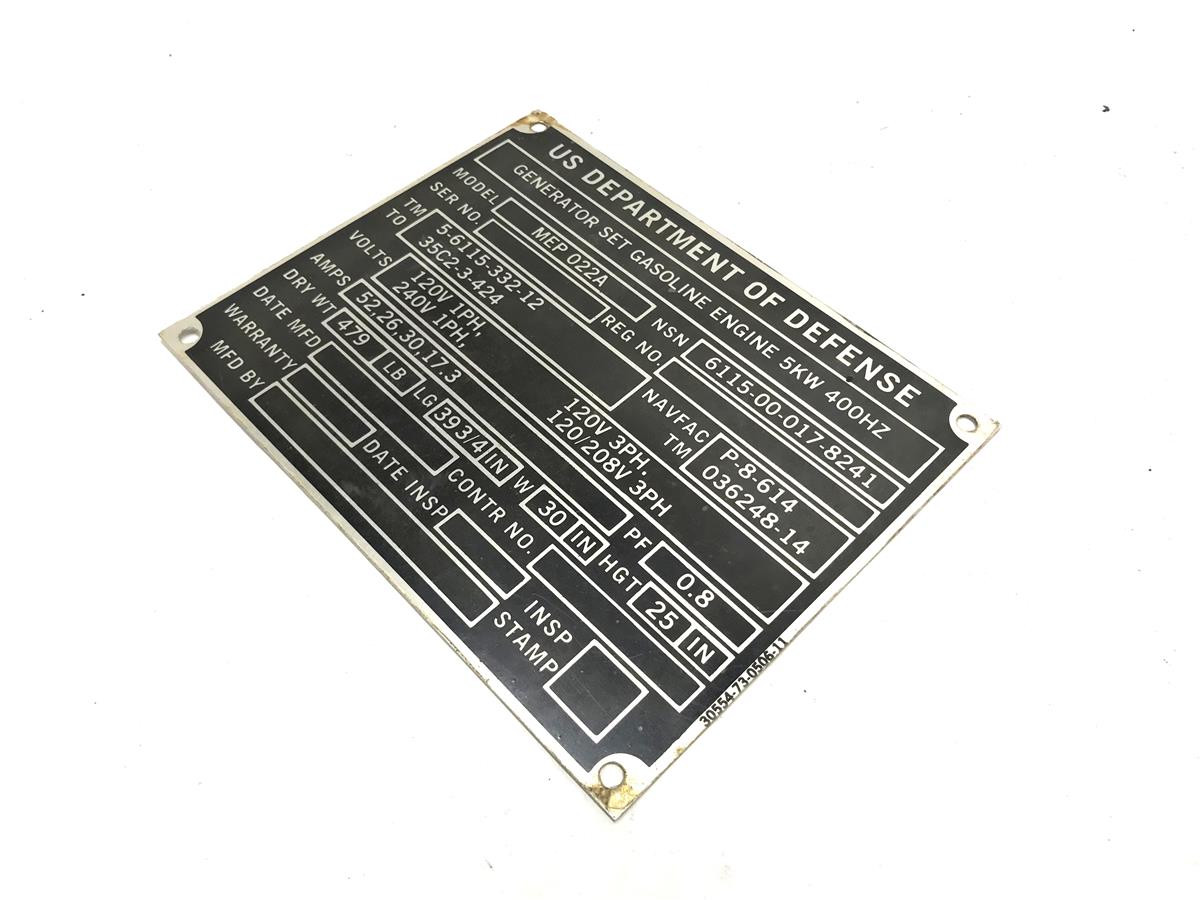 DT-477 | DT-477 US DOD Generator Identification Plate (3).jpg
