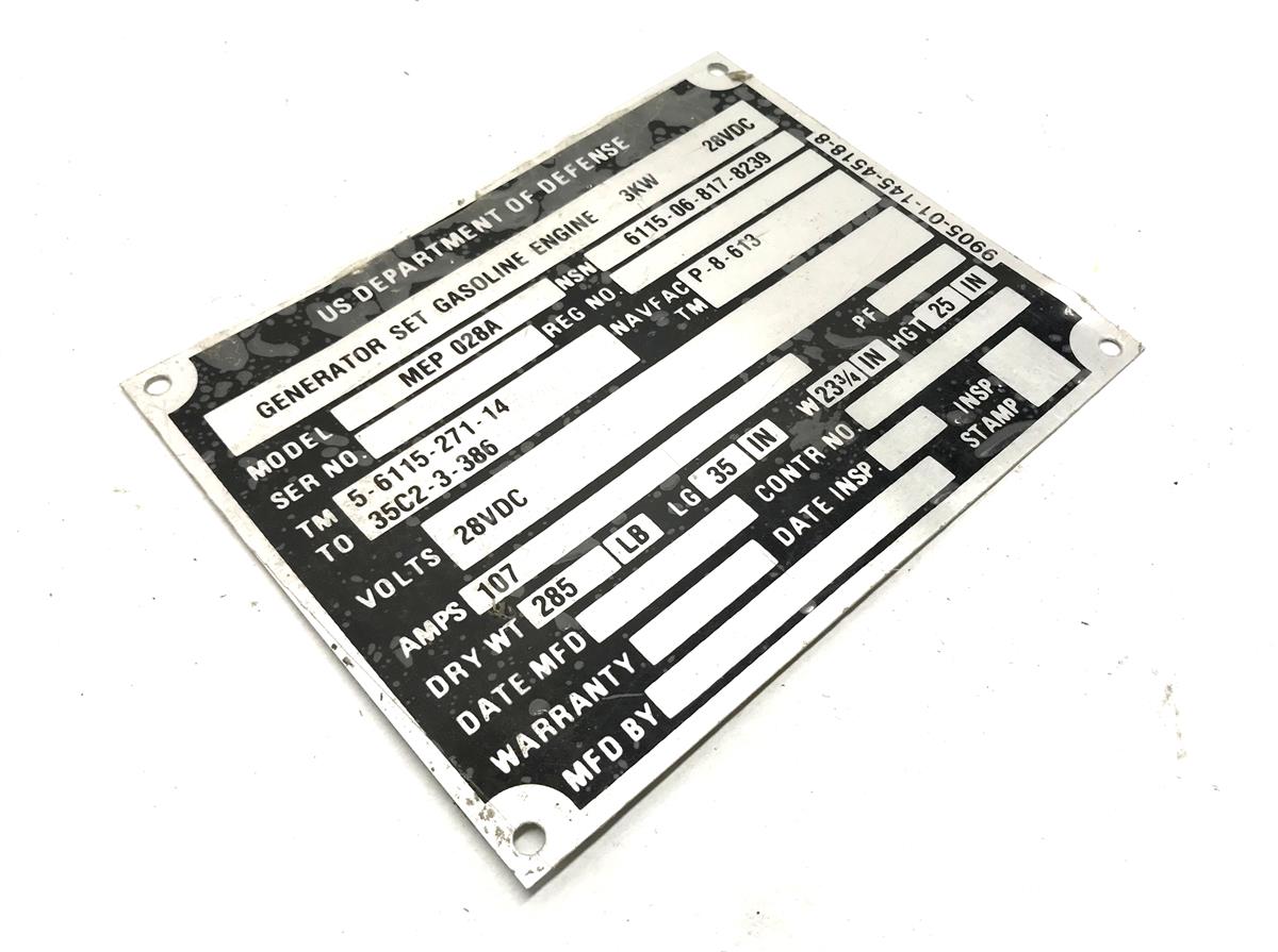 DT-478 | DT-478 US DOD Generator Identification Plate (3).jpg