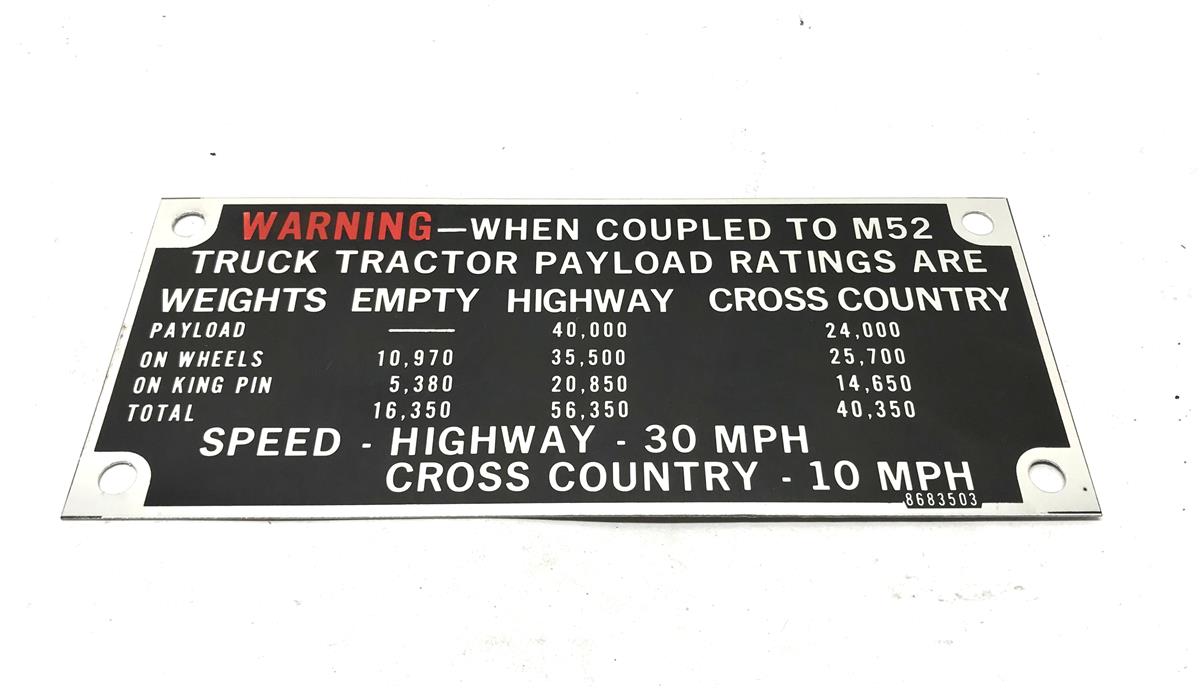 DT-491 | DT-491 Semi Truck Trailer Payload Data Plate (3).jpg