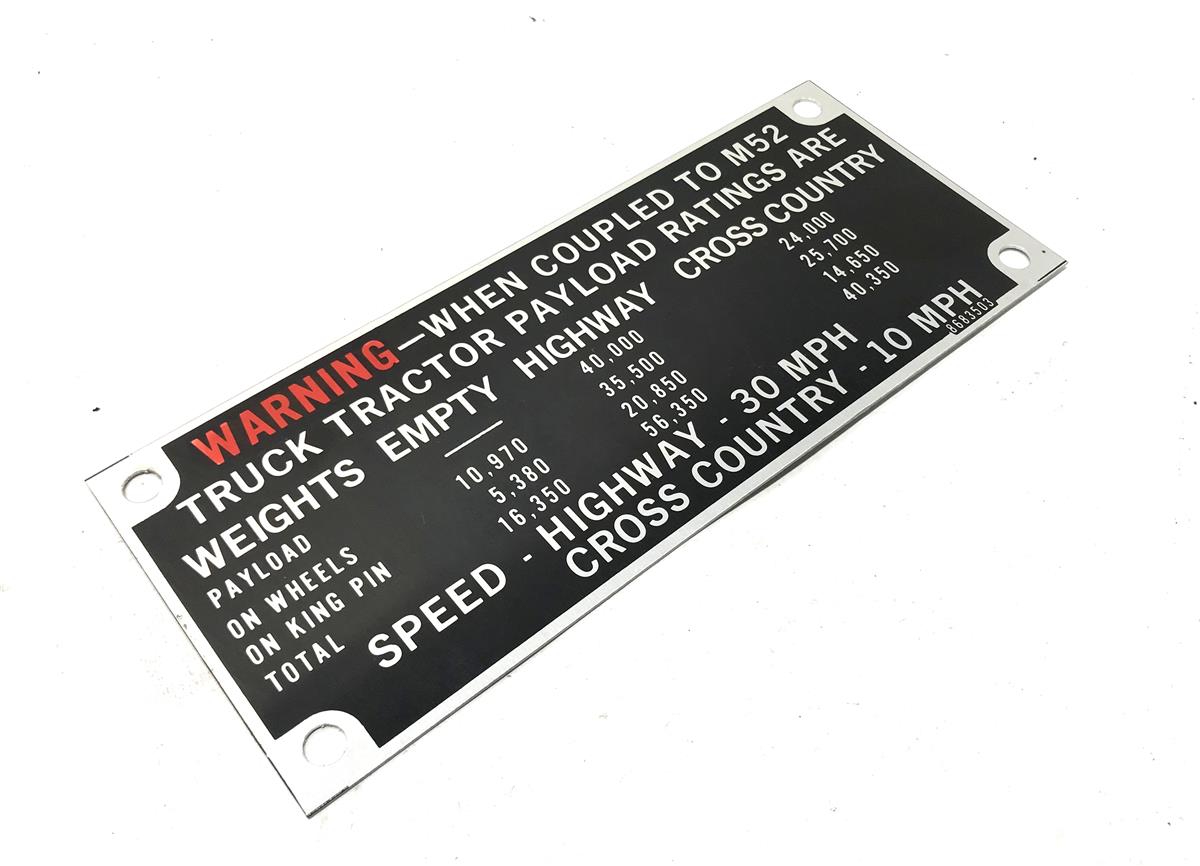 DT-491 | DT-491 Semi Truck Trailer Payload Data Plate (4).jpg