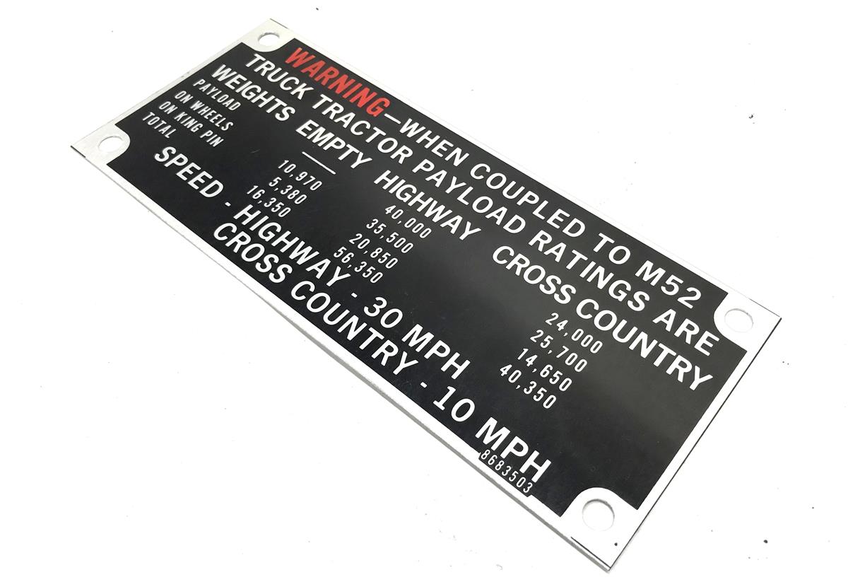 DT-491 | DT-491 Semi Truck Trailer Payload Data Plate (5).jpg