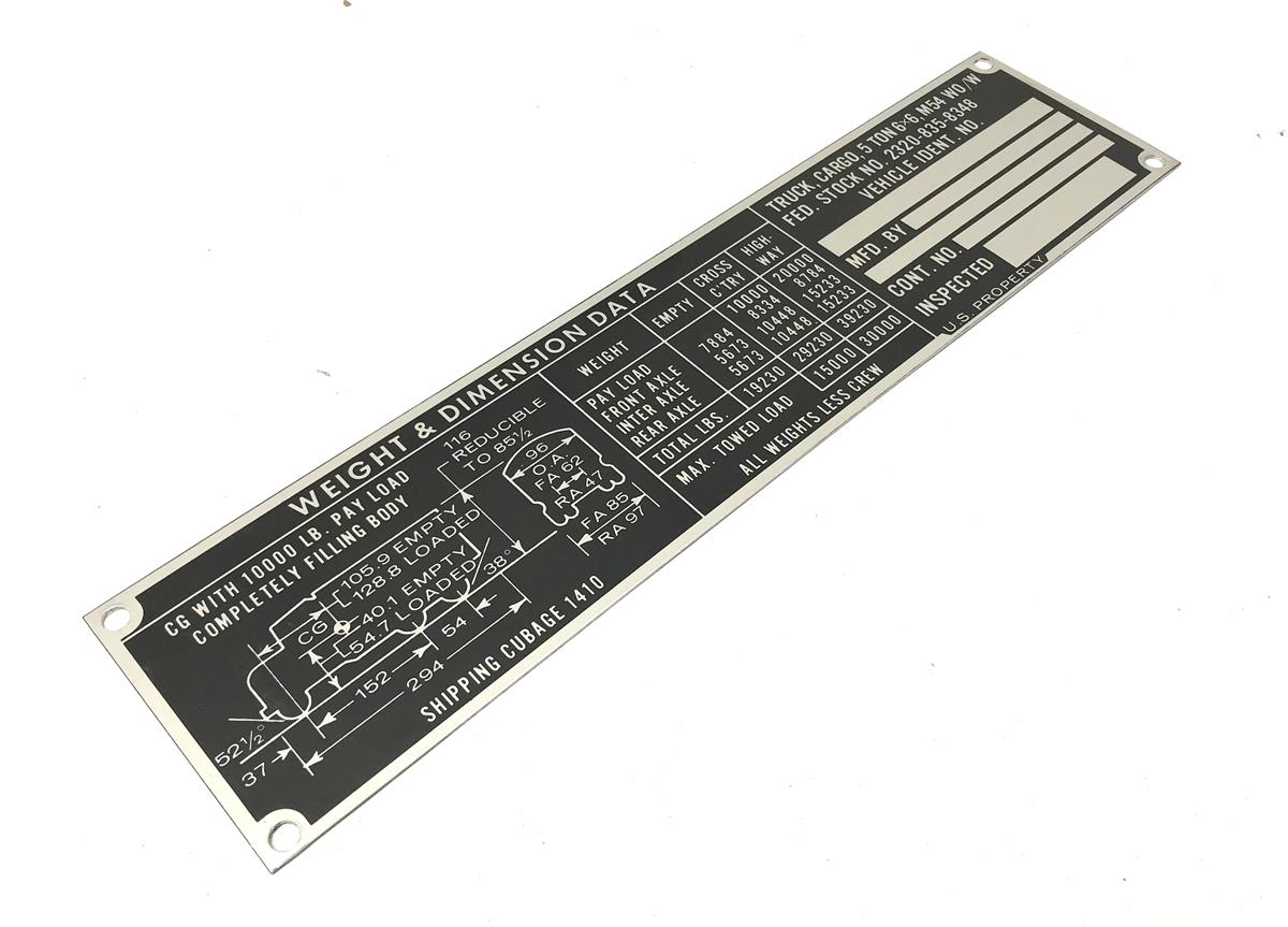 DT-505 | DT-505 M54 Cargo Truck Weight and Dimension Data Plate (2).jpg