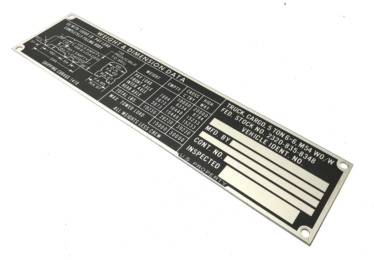 DT-505 | DT-505 M54 Cargo Truck Weight and Dimension Data Plate (3).jpg