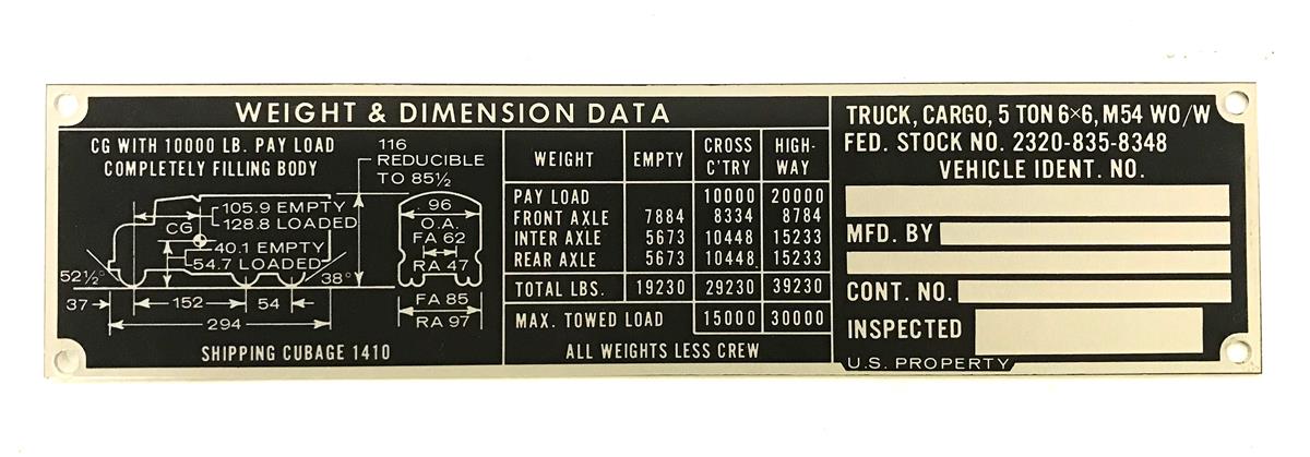 DT-505 | DT-505 M54 Cargo Truck Weight and Dimension Data Plate (4).jpg