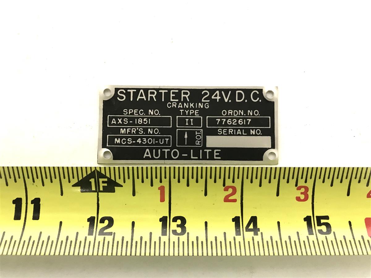 DT-506 | DT-506 24V Starter Assembly Data Plate (2).jpg