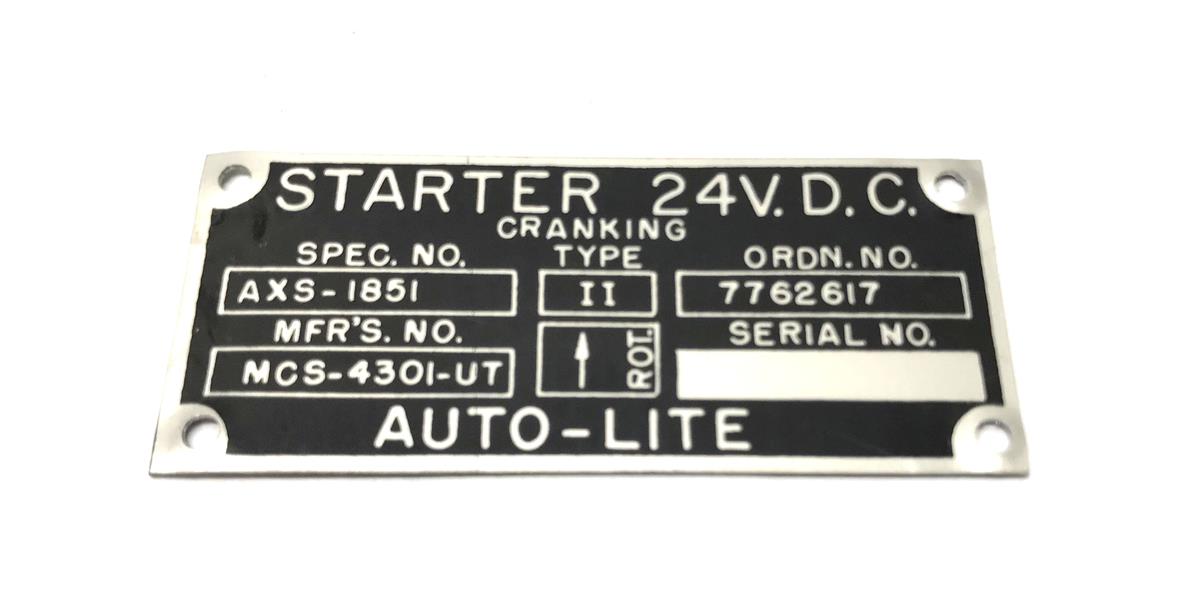 DT-506 | DT-506 24V Starter Assembly Data Plate (3).jpg