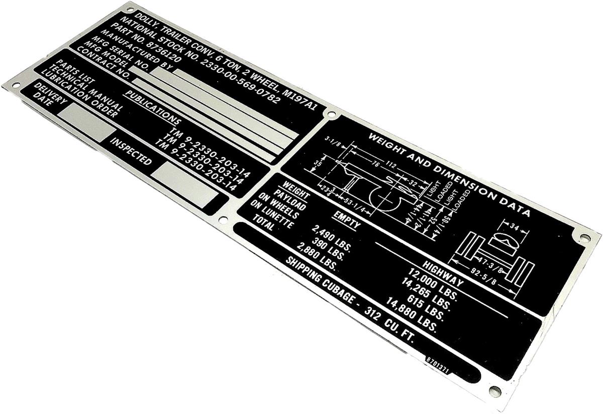 DT-558 | DT-558 M197A1 Dolly Trailer Data Tag (1).jpg