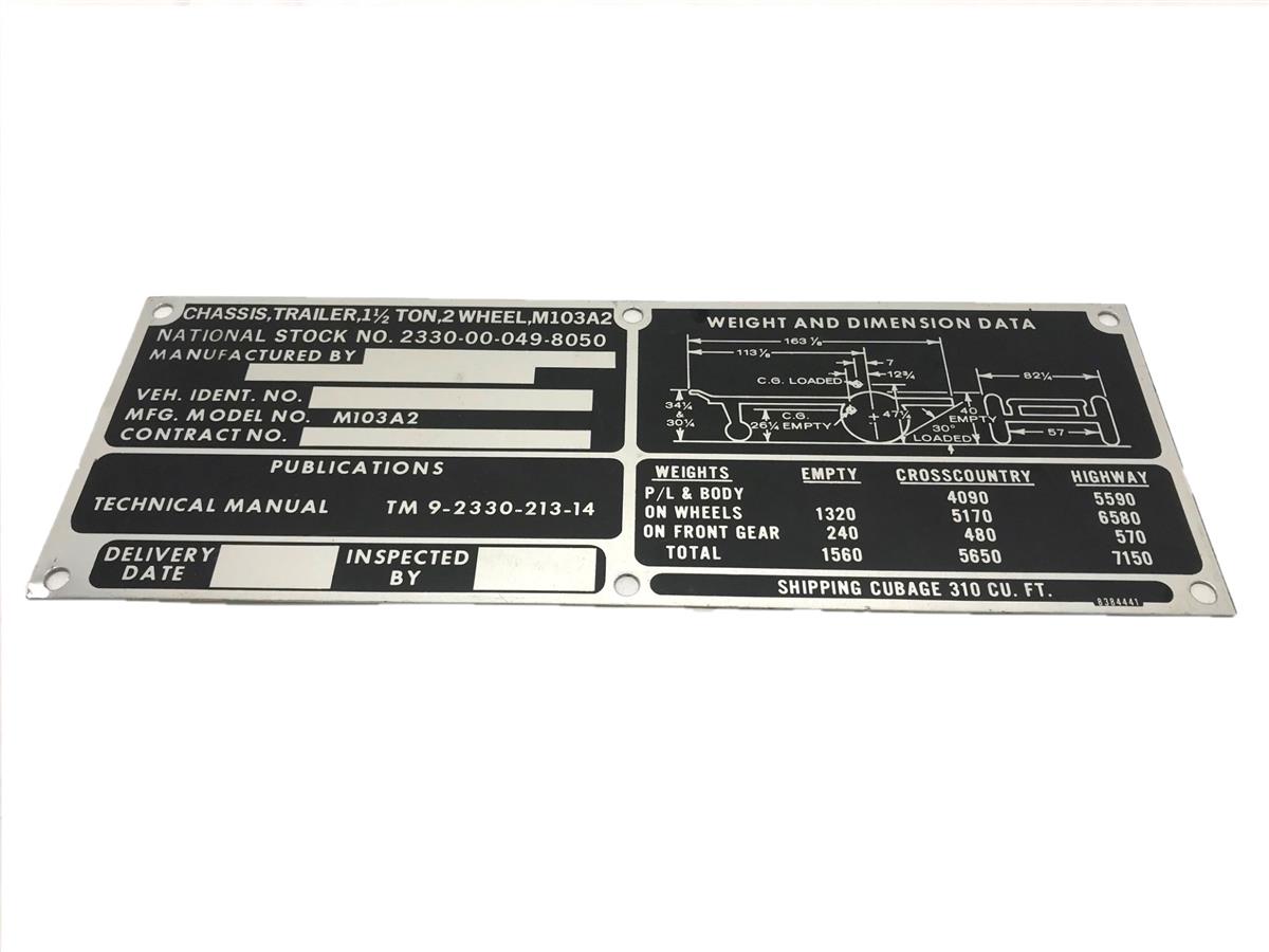 DT-560 | DT-560  M103A2 Chassis Trailer Weight and Dimension Data Plate (2).jpg