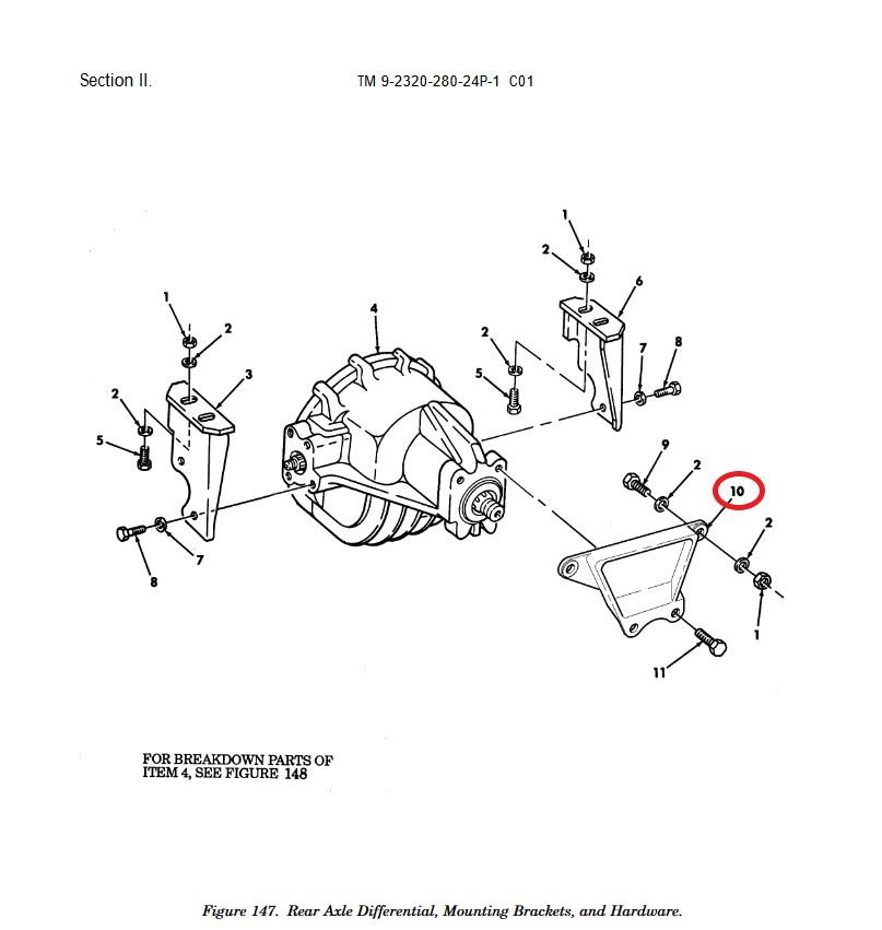 HM-1077 | HM-1077 Rear Axle Differential Mounting Bracket HMMWV.jpg