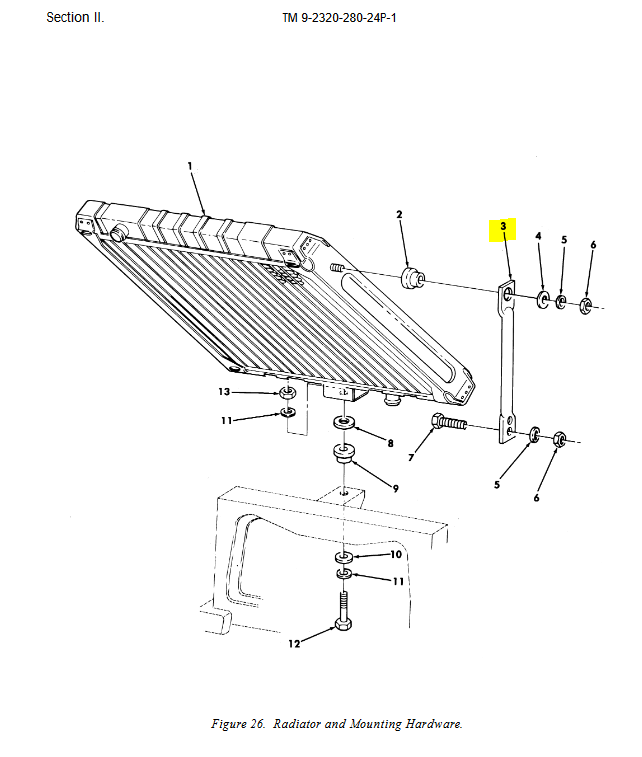HM-345 | HM-345 Radiator Right Side Support Bracket HMMWV Dia (1).JPG