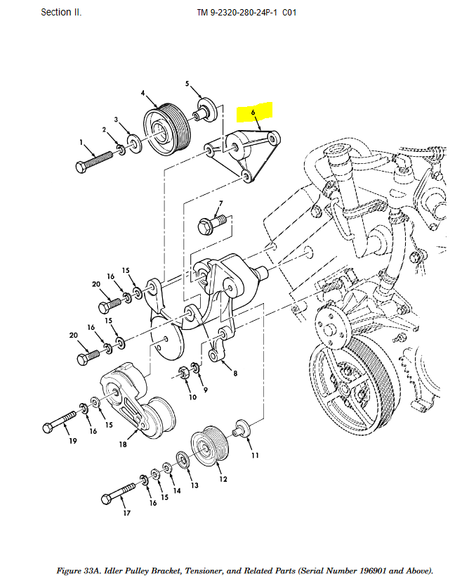 HM-3553 | HM-3553 Idler Pulley Mounting Bracket HMMWV DIA (1).JPG
