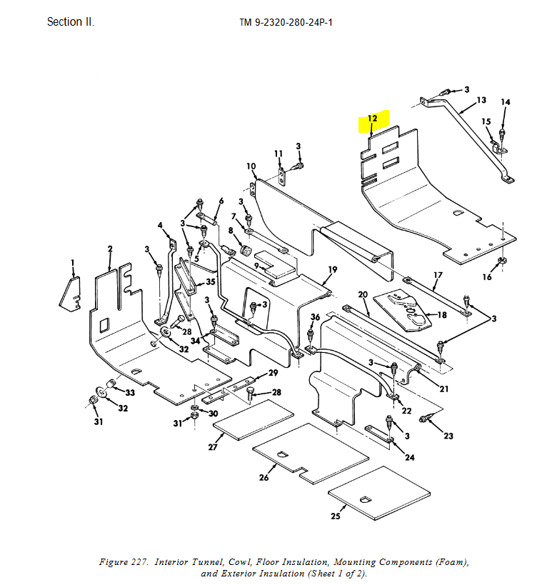 HM-3610 | HM-3610 Front Right Hand Green Interior Insulation Panel HMMWV Dia (1).JPG