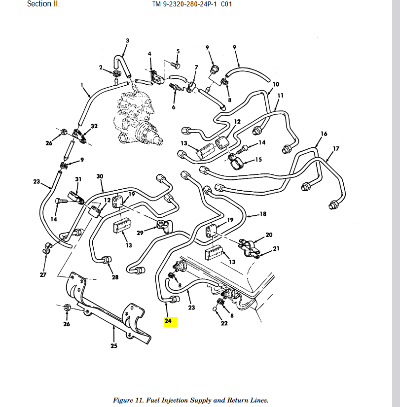 HM-3637 | HM-3637 7TH Fuel Injection Line 6.2L Diesel Engine HMMWV  Dia (1).JPG