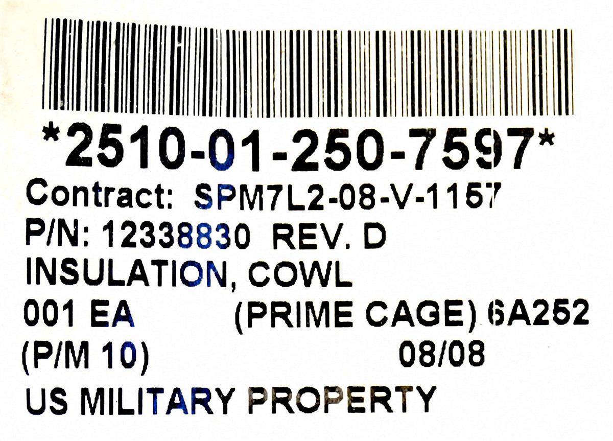 HM-3863 | HM-3863  Left Hand Upper Outer Cowl Insulation Panel HMMWV (1).JPG