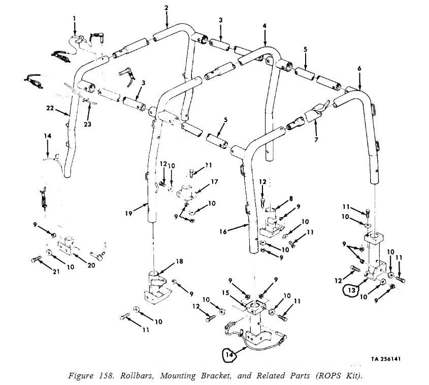M151-159 | M151-159  Right Rear Rollbar Bracket M151 AM General MUTT Jeep.JPG