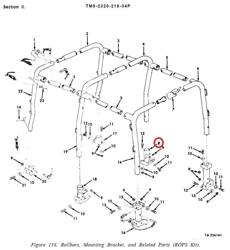 M151-174 | M151-174  ROPS Mounting Bracket Right M151 AM General MUTT Jeep (2).JPG