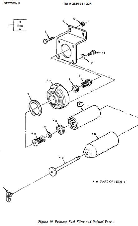 M35-382 | M35-382  Primary Fuel Filter For Multi-Fuel Powered Trucks Tall (M44A1, M44A2).JPG