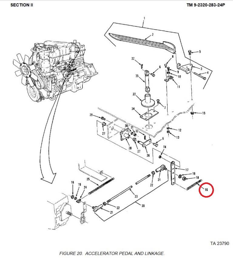 M9-1033 | M9-1033  Accelerator Pedal And Linkage Spring M915 (2).JPG