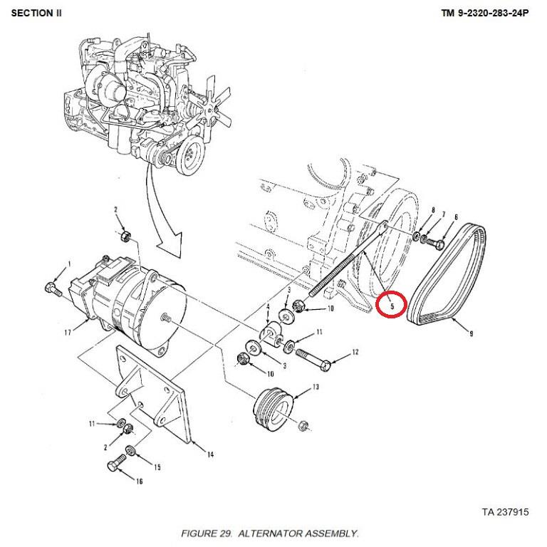 M9-1035 | M9-1035  Alternator Adjusting Rod M915 (2).JPG